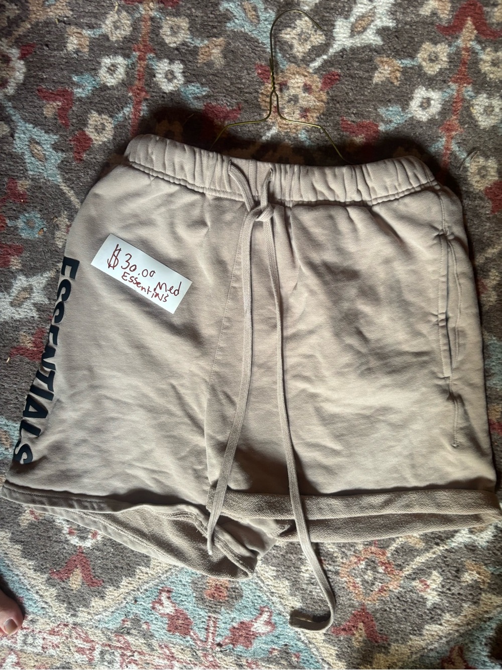 Fear of God Essentials Beige Drawstring Men’s Shorts